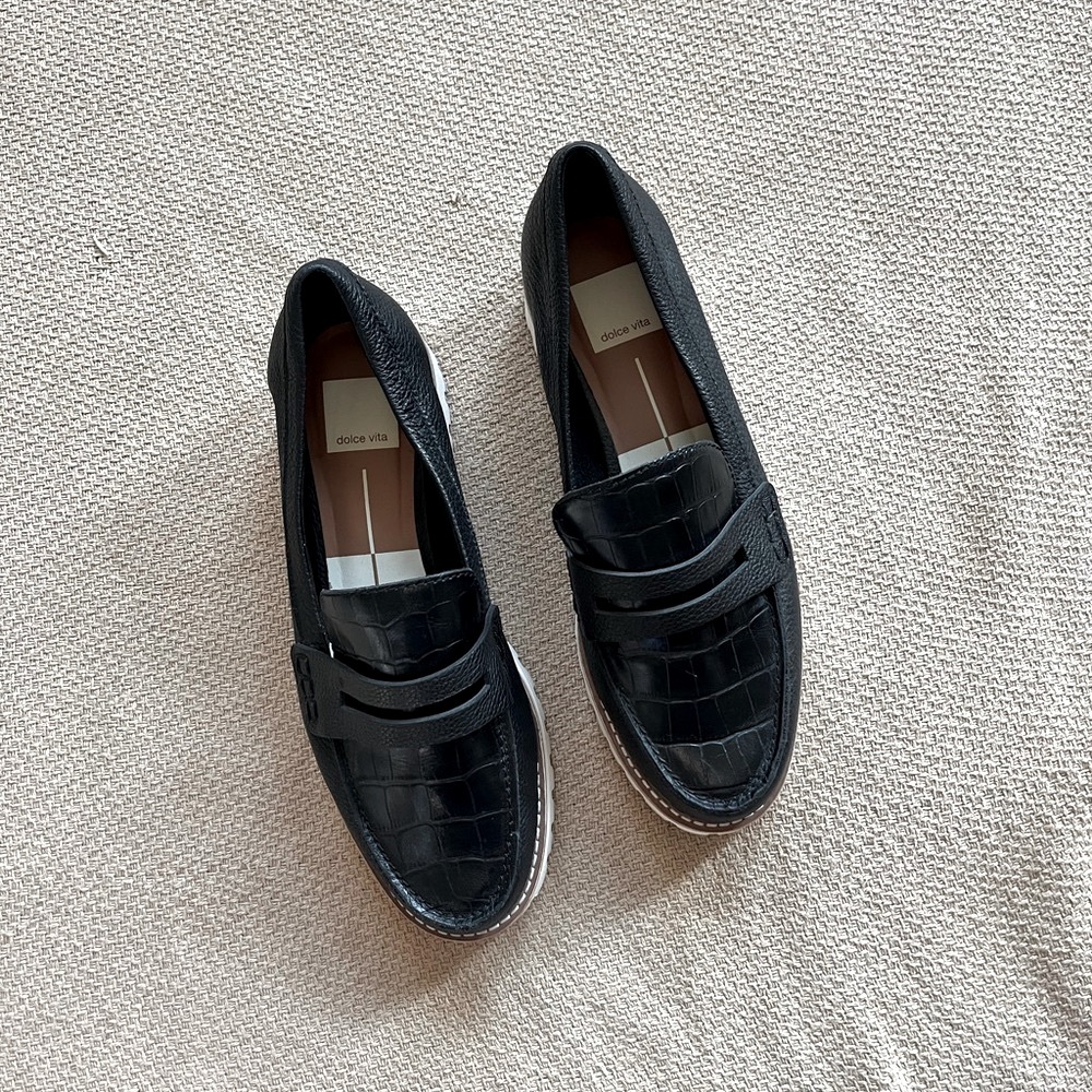 Dolce Vita Black Leather Loafers
